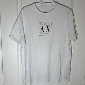 Armani Exchance Men’s White T-Shirt with Black Logo
